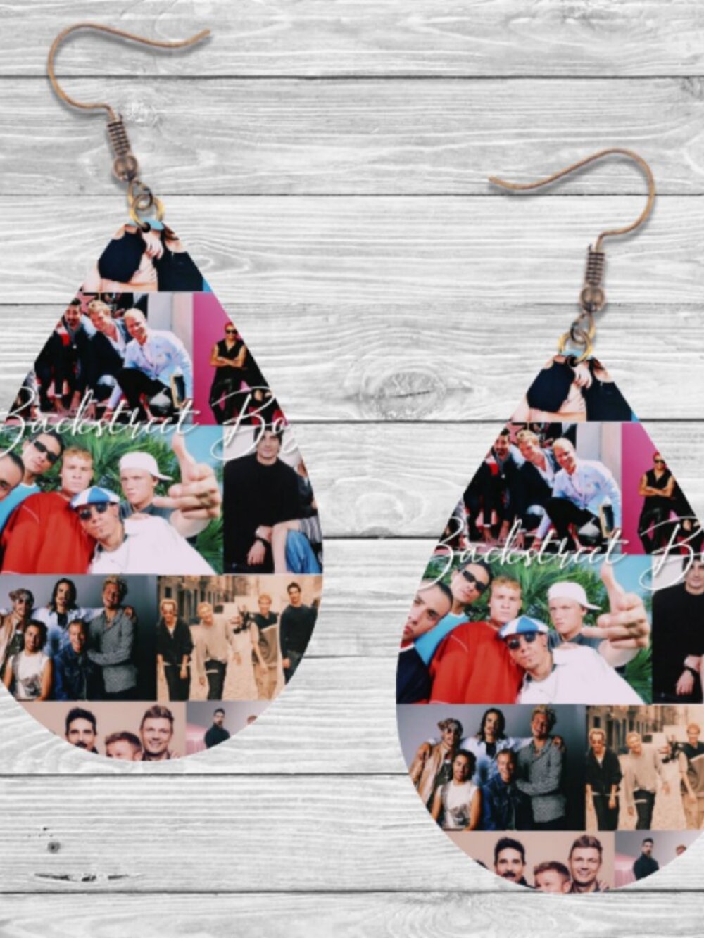 Backstreet Boys Earrings: Wooden Teardrop Hypoallergenic Earrings